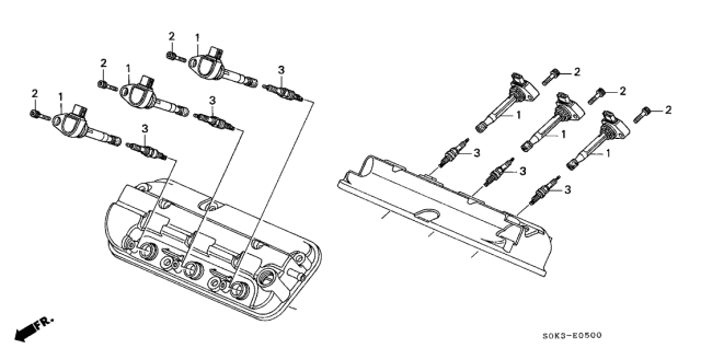 1999 Acura TL Ignition Coil - Spark Plug Diagram