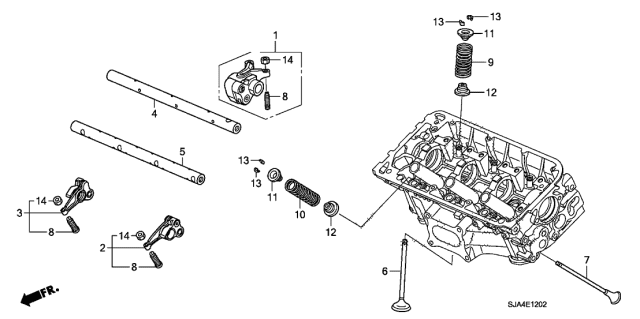 2010 Acura RL 4 Door RL-TEC KA 5AT Valve - Rocker Arm (Front) Diagram
