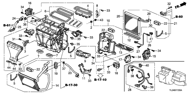 2009 Acura TSX Heater Sub-Assembly Diagram for 79106-TL1-G01