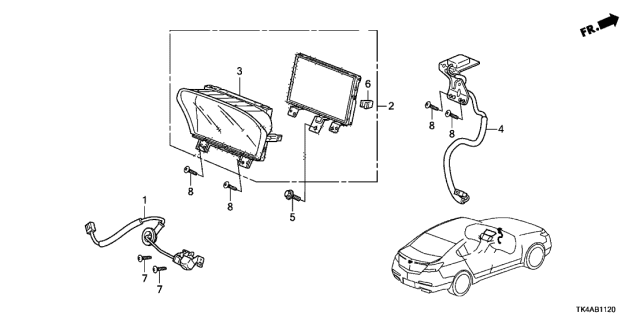 2014 Acura TL Gps Antenna Assembly Diagram for 39835-TK4-A02