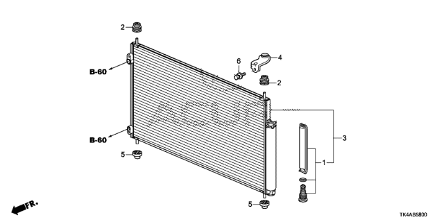 2013 Acura TL 4 Door TECH (SHAWD) KA 6AT A/C Condenser Diagram