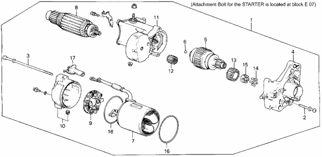 1990 Acura Legend Starter Motor (DENSO) Diagram