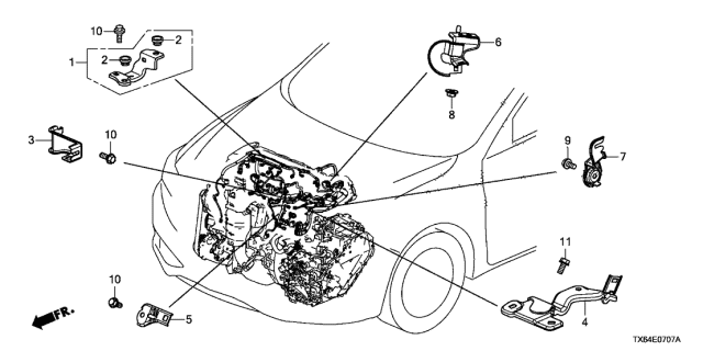 2017 Acura ILX Rubber Diagram for 12721-5A2-A10