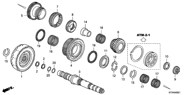 2012 Acura MDX AT Third Shaft - Clutch (4TH) Diagram