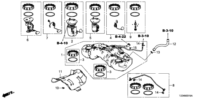 2020 Acura TLX Fuel Tank Diagram