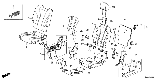 2022 Acura MDX Heater Component Diagram for 81324-TYA-A61