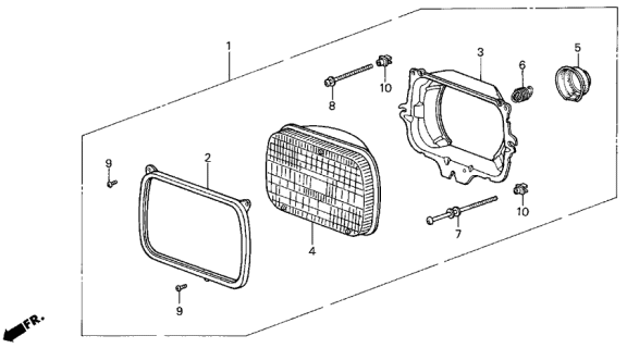 1989 Acura Integra Headlight Diagram