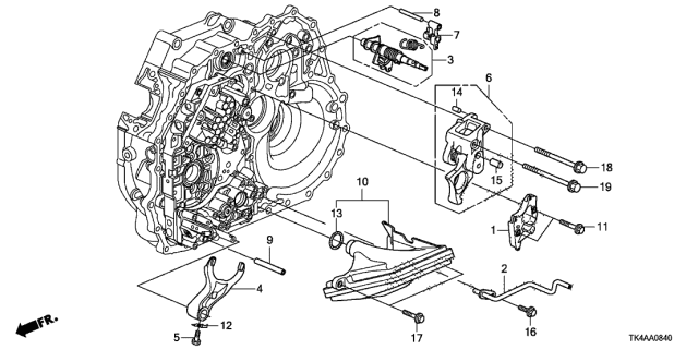 2013 Acura TL 4 Door TECH KA 6AT AT Shift Fork Diagram