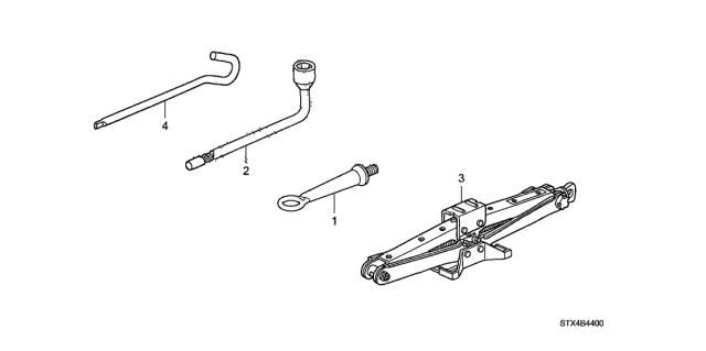 2013 Acura MDX Pantograph Jack Assembly Diagram for 89310-S3V-A04