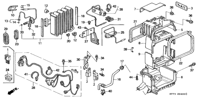 1996 Acura Integra A/C Unit Diagram 2