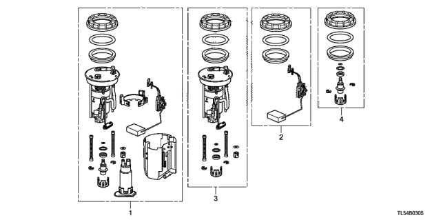 2014 Acura TSX 5 Door TECH KA 5AT Fuel Tank Set (Short Parts) Diagram
