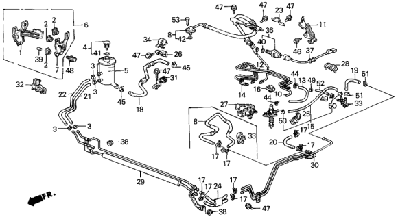 1990 Acura Legend 2 Door STD KA 4AT P.S. Hoses - Pipes Diagram
