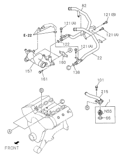 1999 Acura SLX Thermostat Diagram for 8-97362-894-0