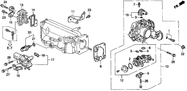 1997 Acura CL Stay, Throttle Wire Diagram for 16411-P0A-J00