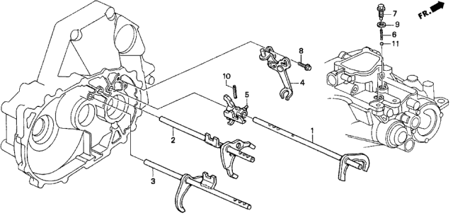 1999 Acura CL Holder, Reverse Shift Diagram for 24230-PX5-J00