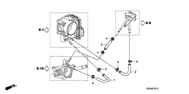 2013 Acura ZDX 5 Door ZDX KA 6AT Water Hose Diagram