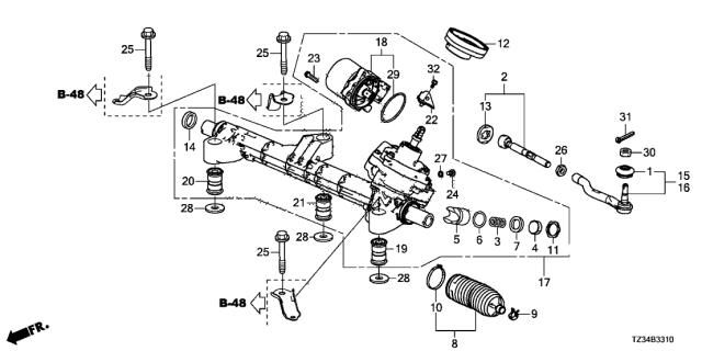 2020 Acura TLX 4 Door 24BASE KA DCT P.S. Gear Box (EPS) Diagram