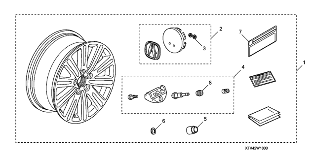 2013 Acura TL 4 Door TECH (SHAWD) KA 6AT Alloy Wheel Diagram 1