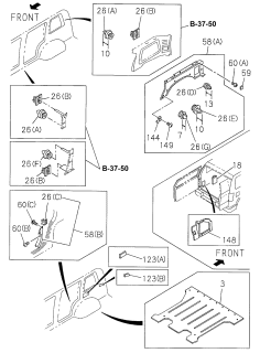 1998 Acura SLX Rear Sill Plate Retainer (High=16.7) Diagram for 8-97022-017-0
