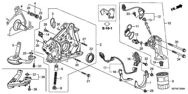 2007 Acura TL 4 Door TYPE-S KA 6MT Oil Pump Diagram
