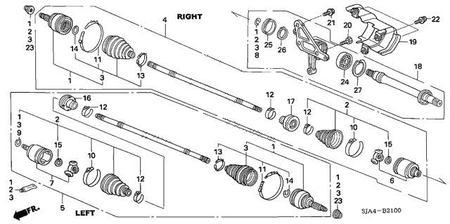 2012 Acura RL Driveshaft - Half Shaft Diagram