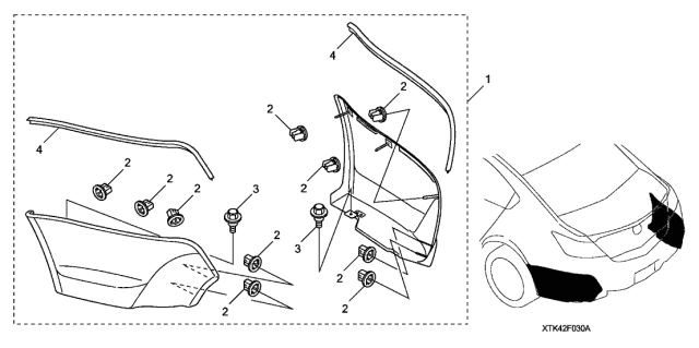 2014 Acura TL 4 Door BASE (3.7) KA 6AT Rear Under Body Spoiler Diagram