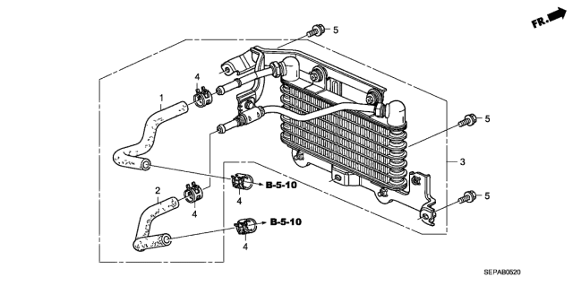 2008 Acura TL Hose A (Atf) Diagram for 25215-RDB-000