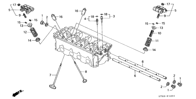 1995 Acura Integra 4 Door GS-R KA 5MT Valve - Rocker Arm Diagram