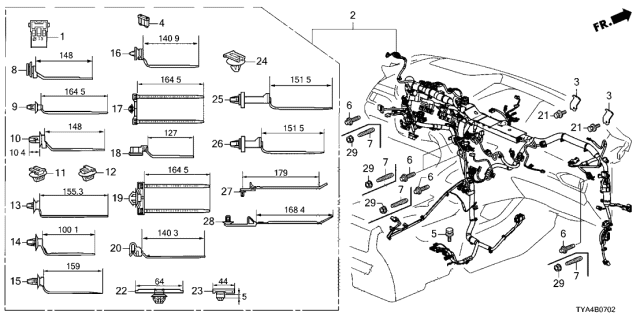 2022 Acura MDX Wire Harness, Instrument Diagram for 32117-TYA-A10