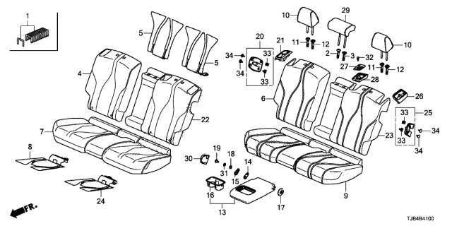 2021 Acura RDX Rear Seat Diagram