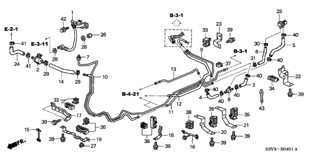 2003 Acura MDX Clamp D8.0, Tube Diagram for 91420-S3V-000