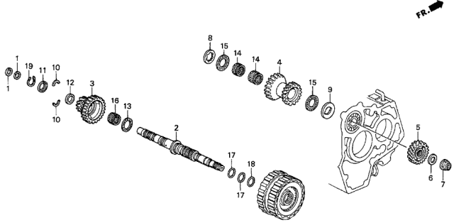 1997 Acura CL AT Secondary Shaft Diagram