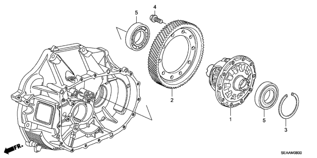 2008 Acura TSX Final Driven Gear Diagram for 41233-PZF-020