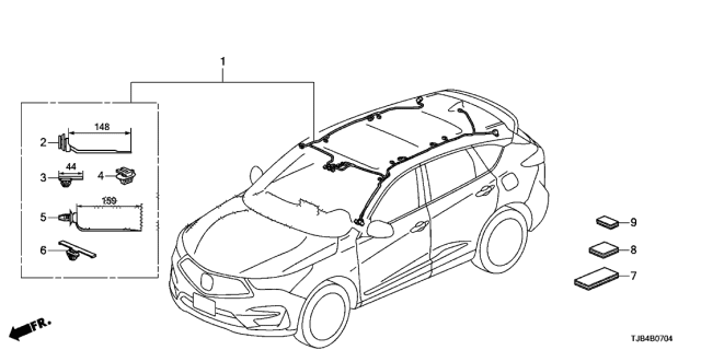 2020 Acura RDX Wire Harness, Sunroof Diagram for 32155-TJB-A00
