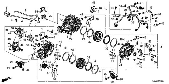 2019 Acura RDX Carrier, Rear Differential Diagram for 41200-5YP-000