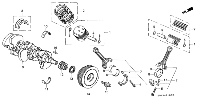 2002 Acura TL Piston - Crankshaft Diagram