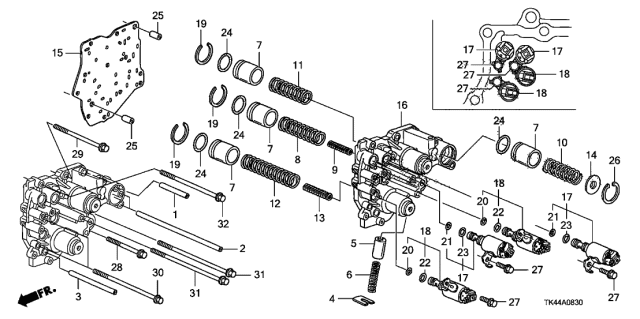 2011 Acura TL 4 Door TECH (AWD HPT) KA 5AT AT Accumulator Body Diagram