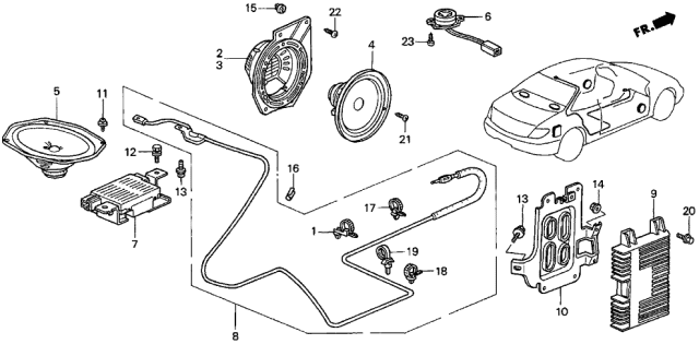 1998 Acura CL Radio Antenna - Speaker Diagram