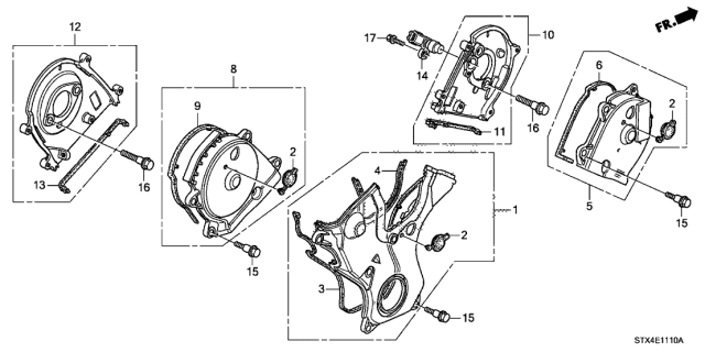 2010 Acura MDX 5 Door SPRT (ENTERTAINMENT) KA 6AT Timing Belt Cover Diagram