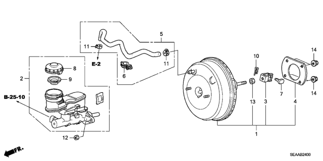 2008 Acura TSX Brake Master Cylinder Diagram for 46101-SDD-G51