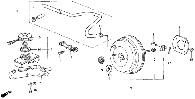 1998 Acura TL Brake Master Cylinder (V6) Diagram