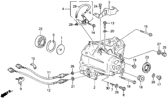 1990 Acura Legend MT Transmission Housing Diagram