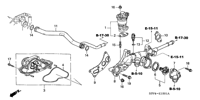 2004 Acura MDX 5 Door TOUR (PKG) KA 5AT Water Pump - Sensor Diagram