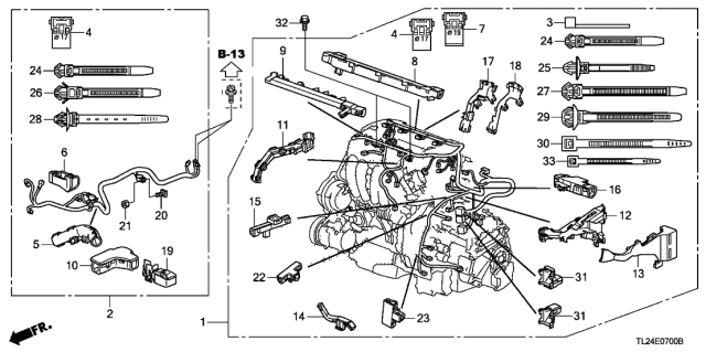 2009 Acura TSX 4 Door TSX KA 6MT Engine Wire Harness Diagram