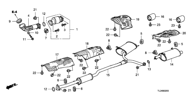 2012 Acura TSX Exhaust Pipe A Diagram for 18210-TA0-A02