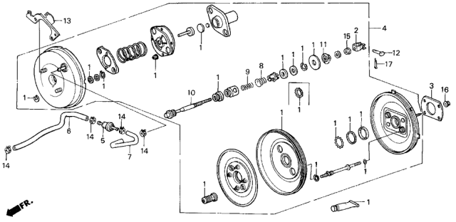 1986 Acura Legend Bracket, Connector Diagram for 46674-SE0-310