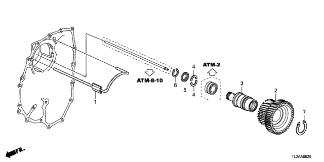 2014 Acura TSX AT Idle Shaft (L4) Diagram