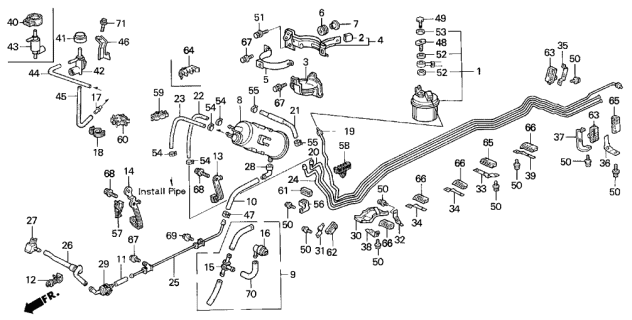 1994 Acura Legend 2 Door LS KA 6MT Fuel Pipe Diagram