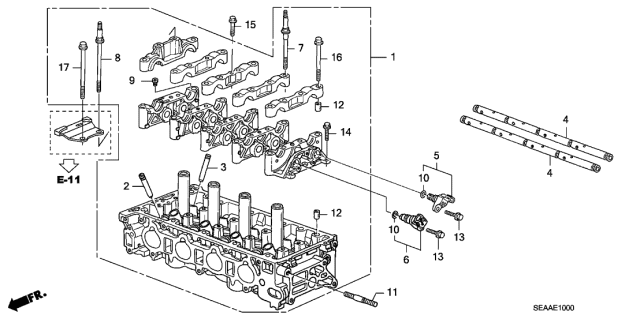 2008 Acura TSX 4 Door TSX KA 6MT Cylinder Head Diagram
