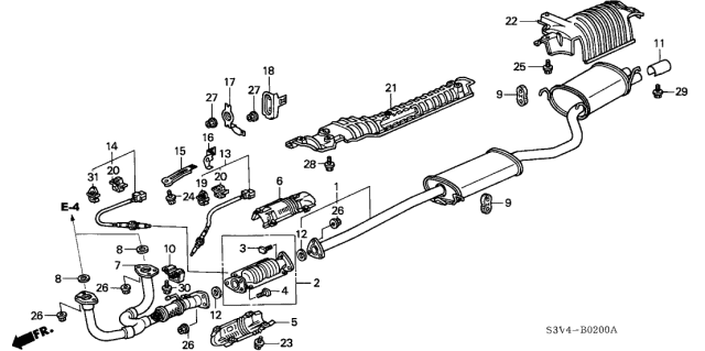 2001 Acura MDX Plate A, Floor Heat Baffle Diagram for 74601-S3V-A10